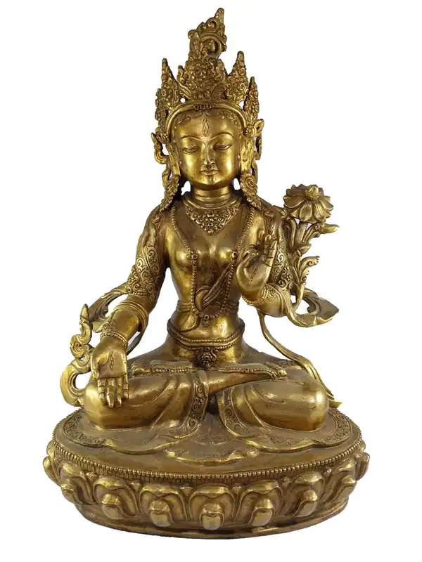 Statue traditionnelle de la déesse Tara Blanche