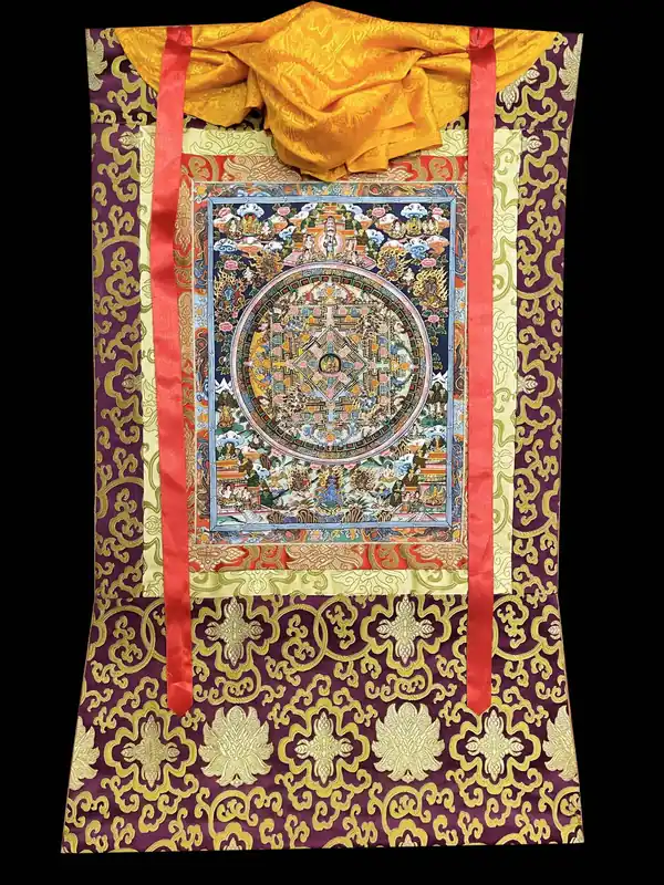 Mandala avec Cadre en Brocart