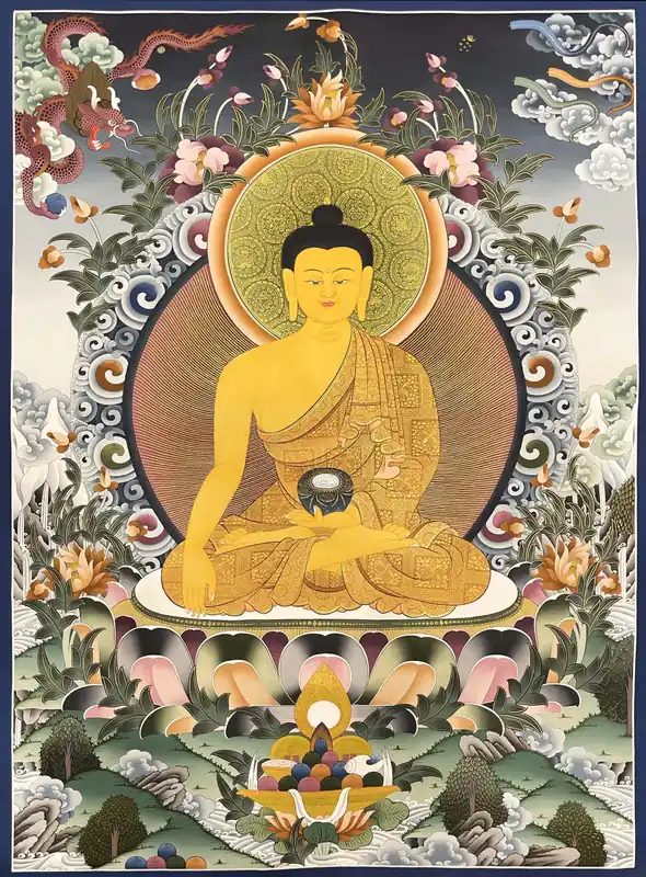 Peinture de Thangka du Bouddha Shakyamuni