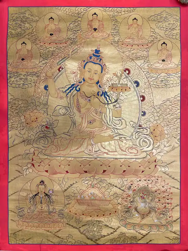 Peinture de Manjushri avec Varapani