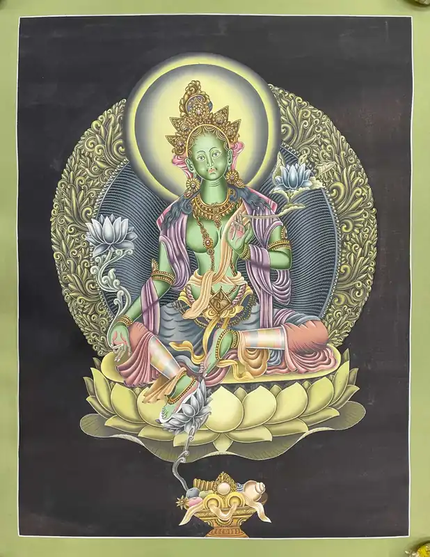 Art du Thangka de la Tara Verte