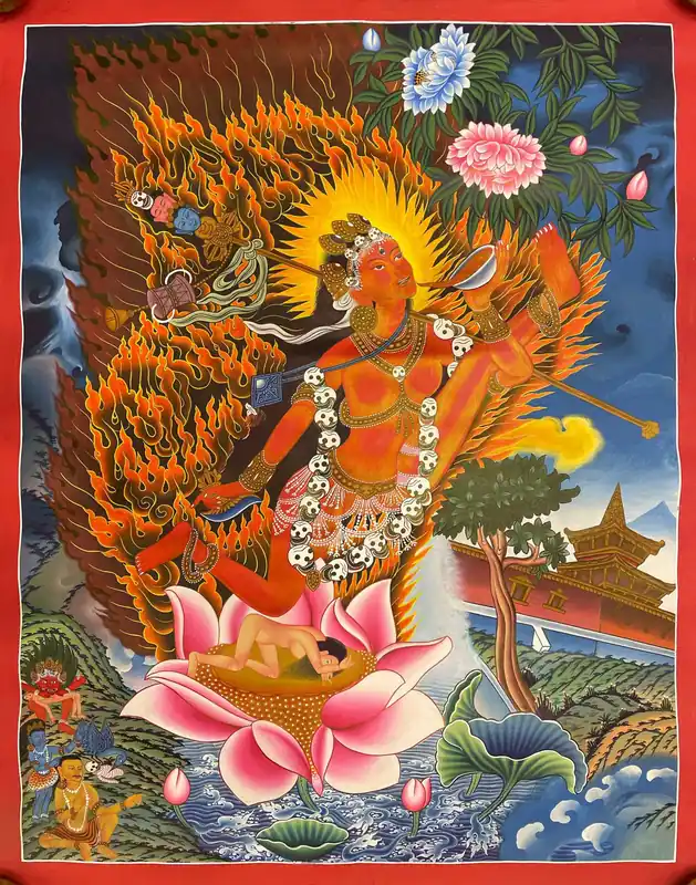 Peinture de Thangka de Vidyadhari Yogini