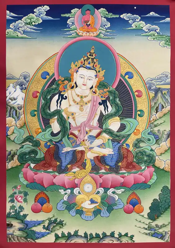 Vajrasattva with Amitabha Buddha Thangka Art