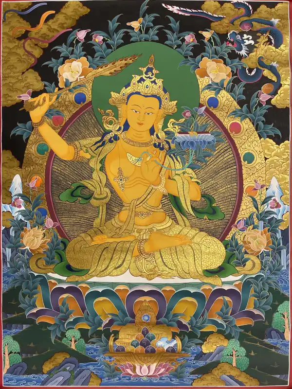 Thangka traditionnel de Manjushri