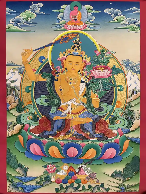 Manjushri avec Thangka d’Amitabha