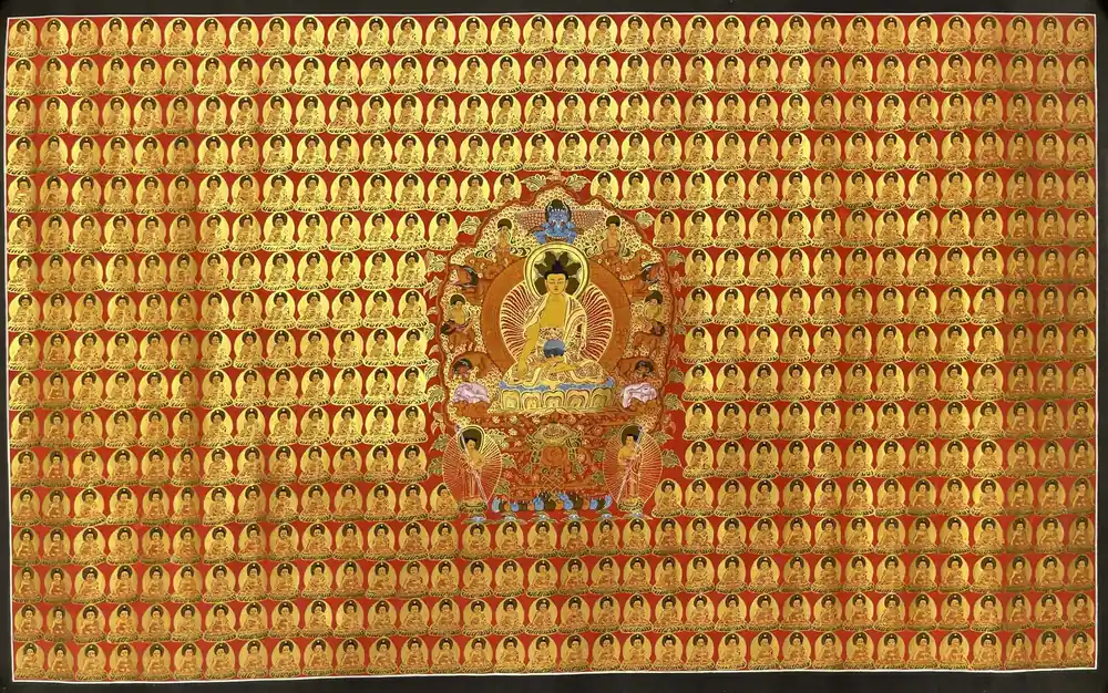 Thangka traditionnelle du Bouddha Shakyamuni