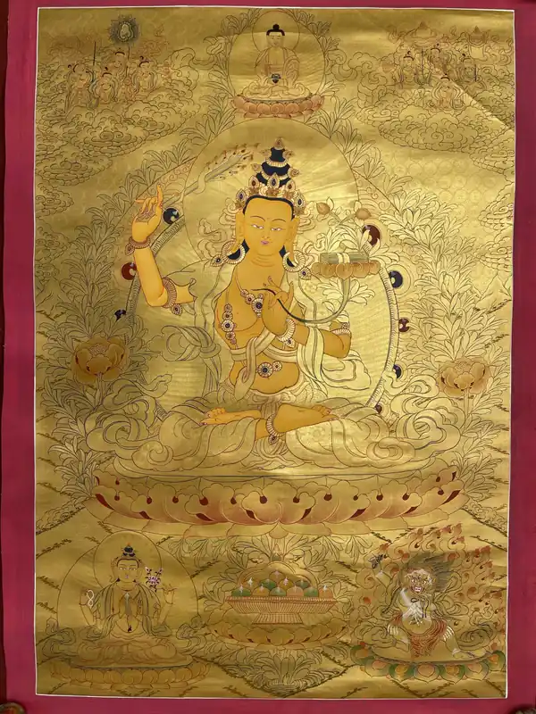 Peinture de Manjushri avec Vajrapani