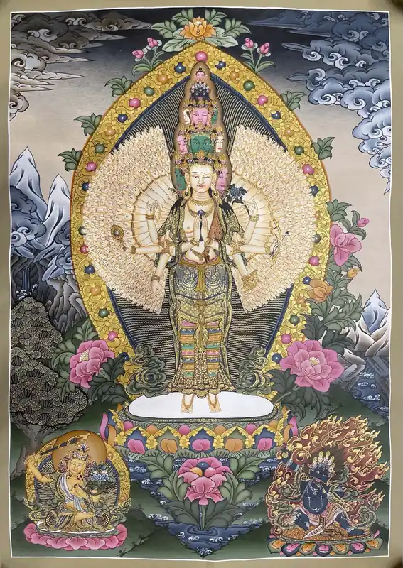 Avalokitesvara avec Vajrapani Peinture