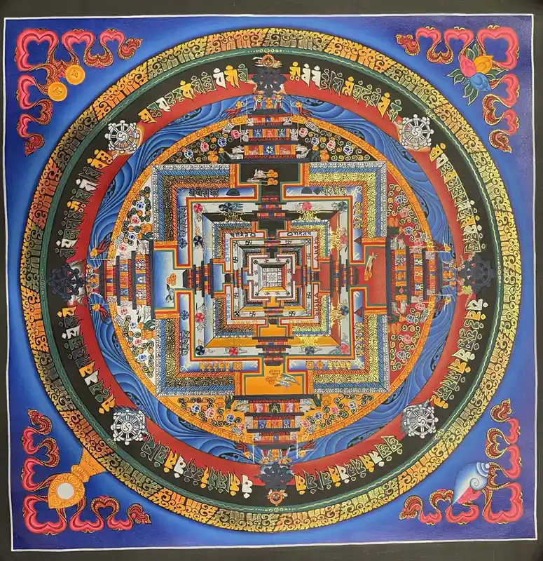 Artisanat de Thangka Mandala Kalachakra Fait Main