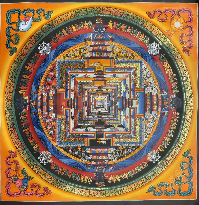 Le Mandala bouddhiste fait main de Kalachakra