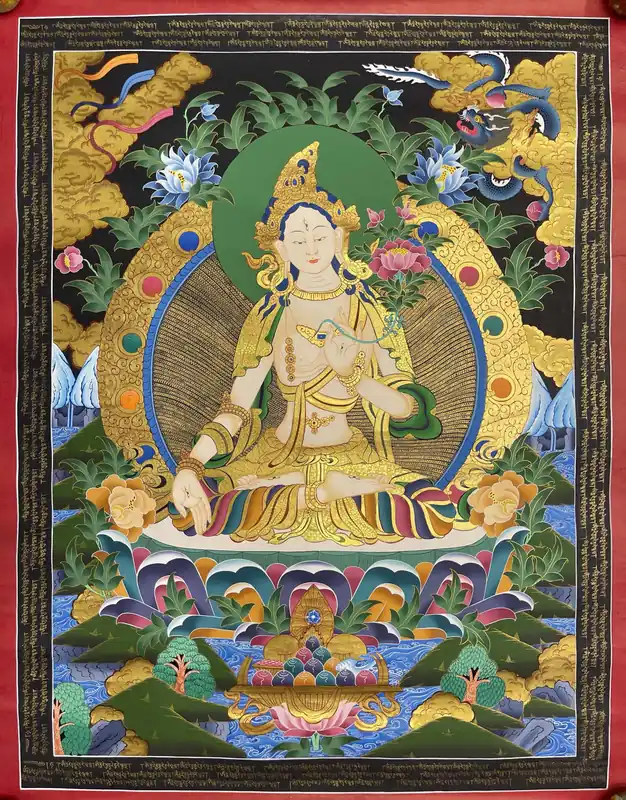Peinture rituelle de la Tara Blanche