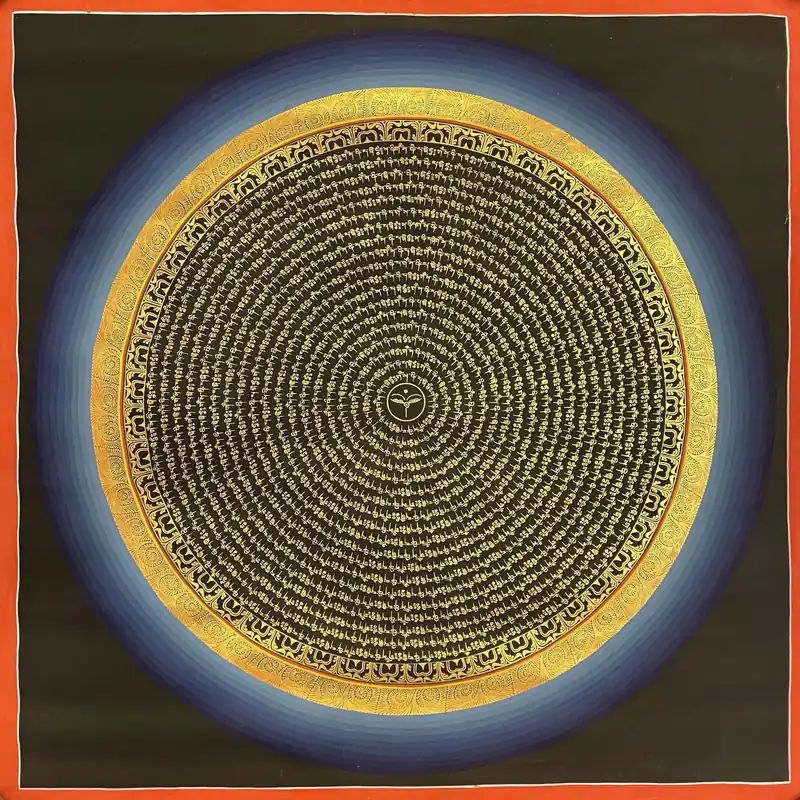 Art mandala du mantra tibétain Om Mani Padme Hum