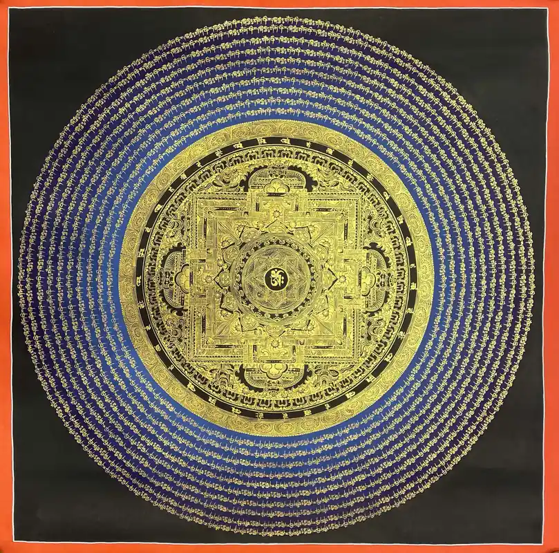 Art mandala du mantra bouddhiste Om Mani Padme Hum