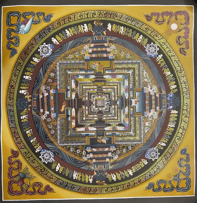 Mandala fait main du Kalachakra traditionnel