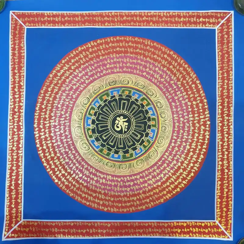 Om Mani Padme Hum Art Mandala Bouddhiste