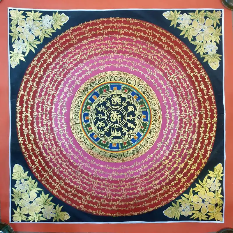 Om Mani Padme Hum Art Mandala Traditionnelle