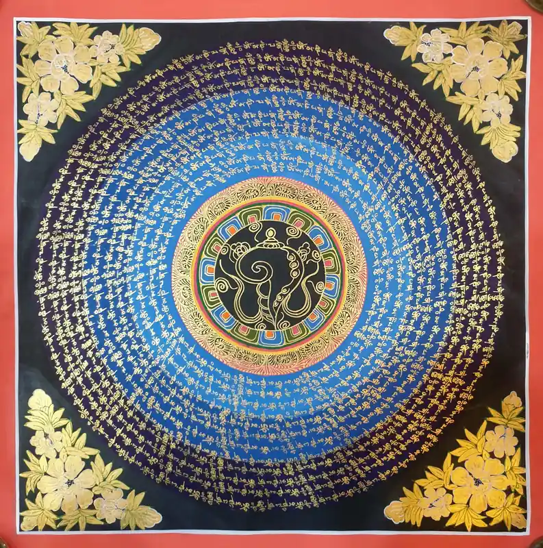 Art du Mandala Rituel du Mantra Om Mani Padme Hum