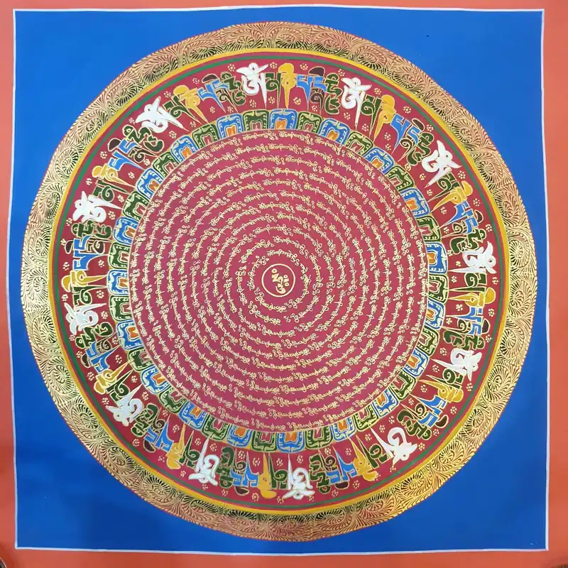 Mandala de Mantra peint à la main