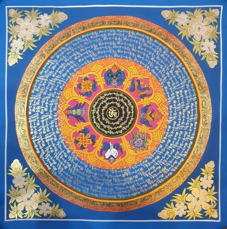 Om Mani Padme Hum Mandala Tibétain