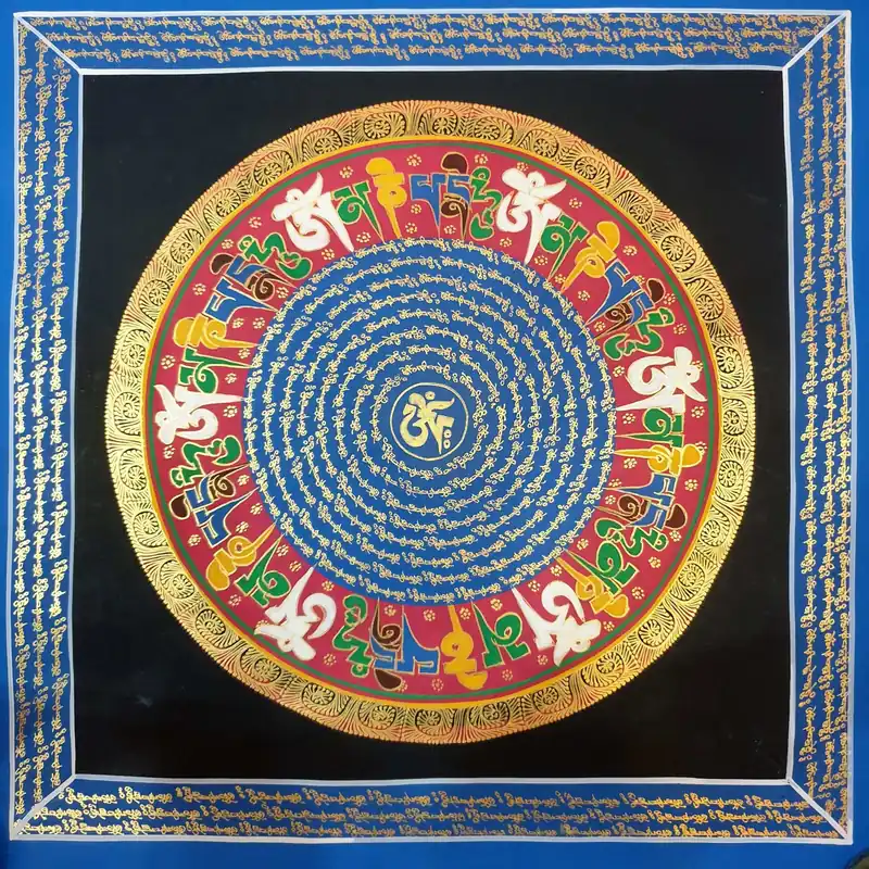 Om Mani Padme Hum Art Mandala fait main