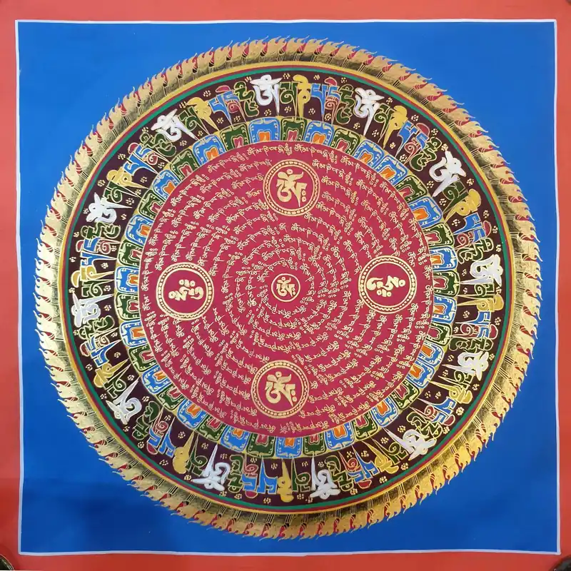 Le mantra mandala bouddhiste Om Mane Padme Hum