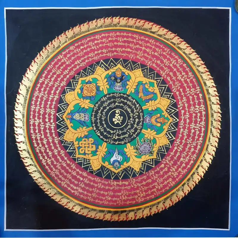 Om Mani Padme Hum Mandala Traditionnel