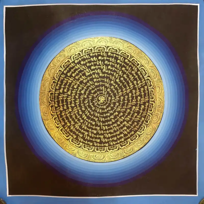 Mandala du Mantra Om Mani Padme Hum Fait Main