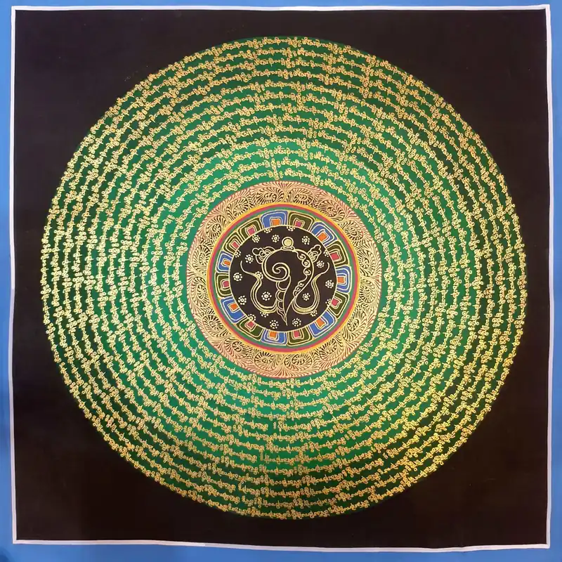 Om Mani Padme Hum Art Mandala Tibétain