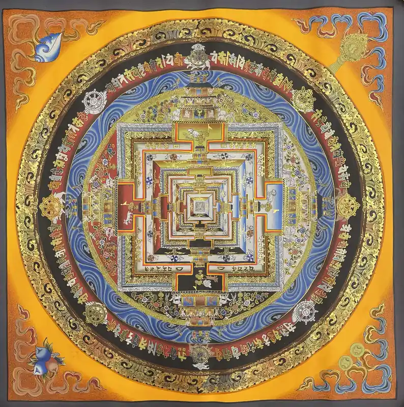 Art traditionnel de Thangka de Mandala Kalachakra