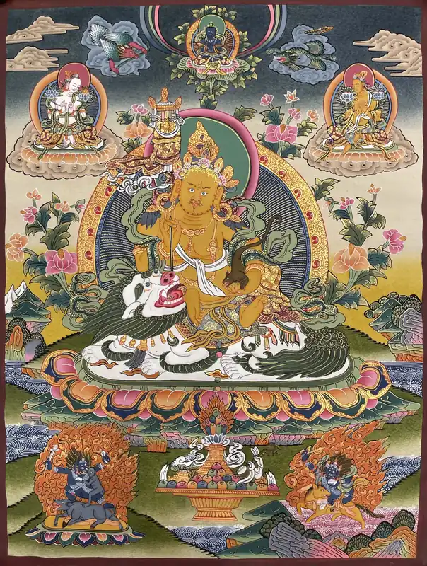 Thangka de Dzambala avec Vajrasattva