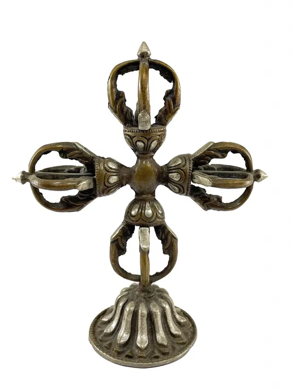 Visvavajra plaqué argent