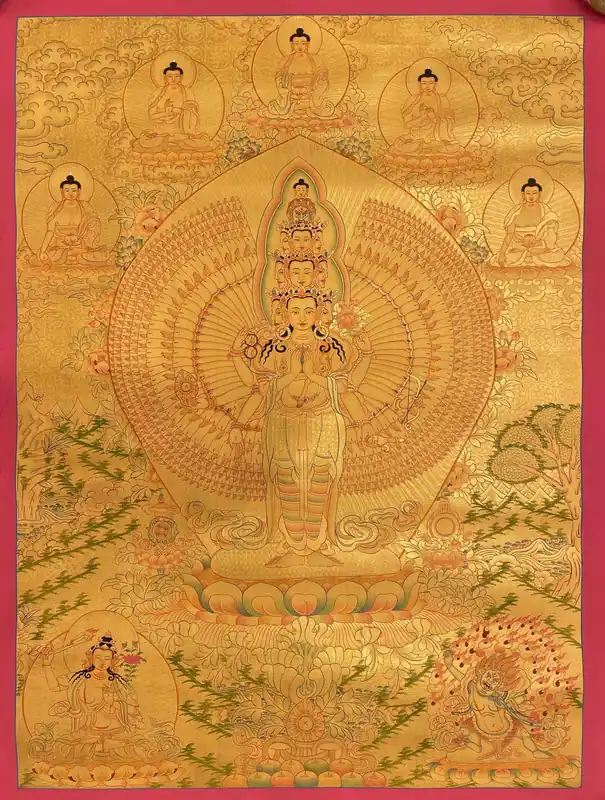 Sahasrabhuja Avalokitesvara avec Pancha Buddha
