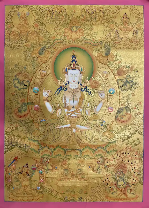 Chenrezig avec l’art de Manjushri