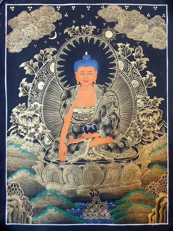 Art thangka bouddhiste de Shakyamuni Bouddha