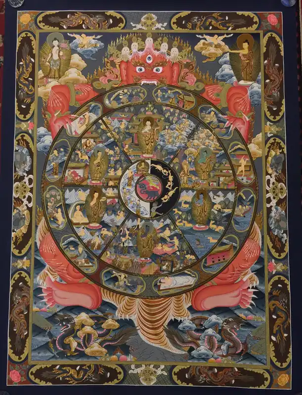 Peinture de Thangka du Bhavachakra