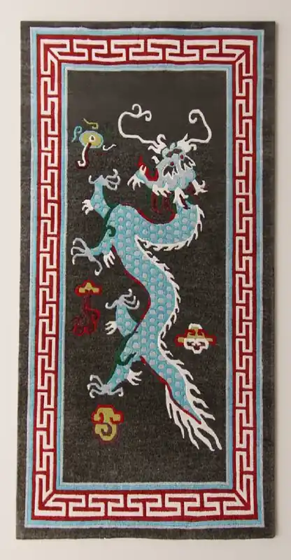 Tapis bleu du dragon tibétain