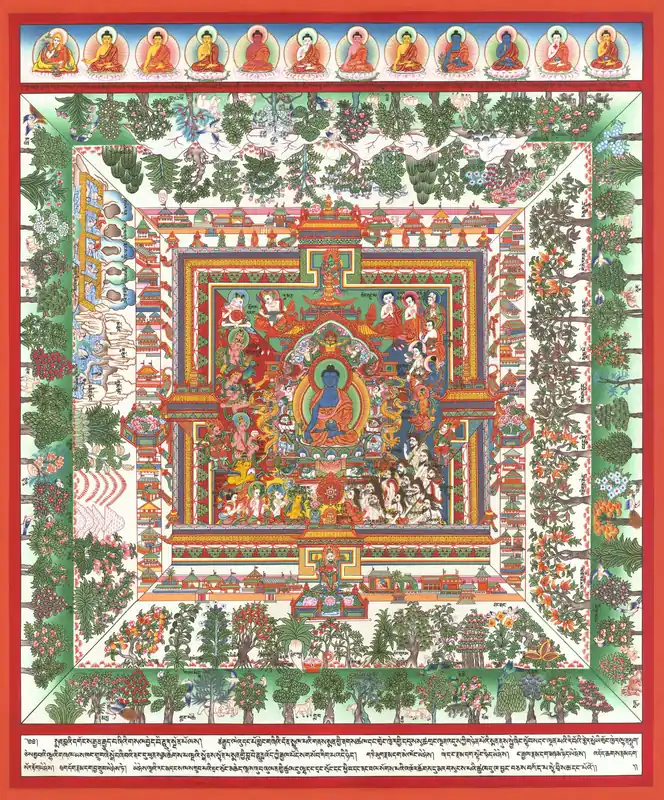 Mandala du Bouddha de Médecine Blue Beryl