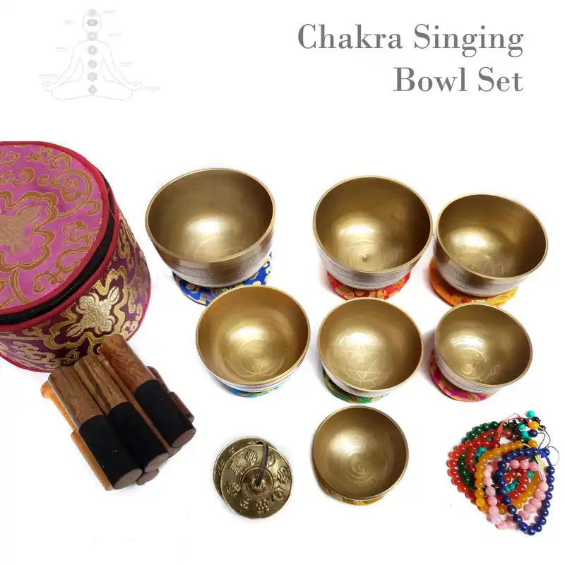 Ensemble de bols chantants des 7 chakras
