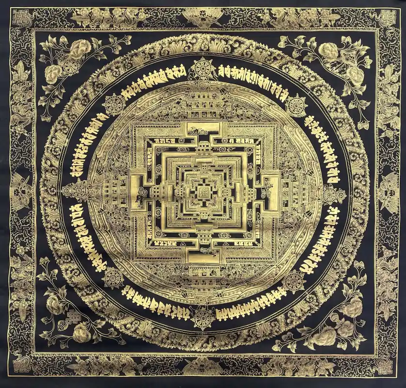 Le mandala bouddhiste de Kalachakra mesure 100 cm.