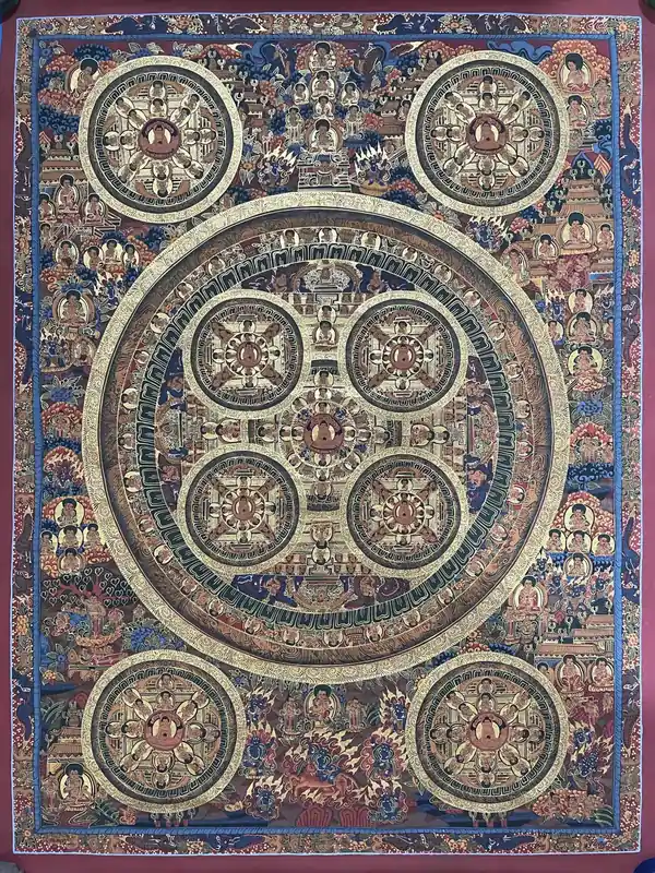 Peinture d’art mandala bouddhiste du Bouddha
