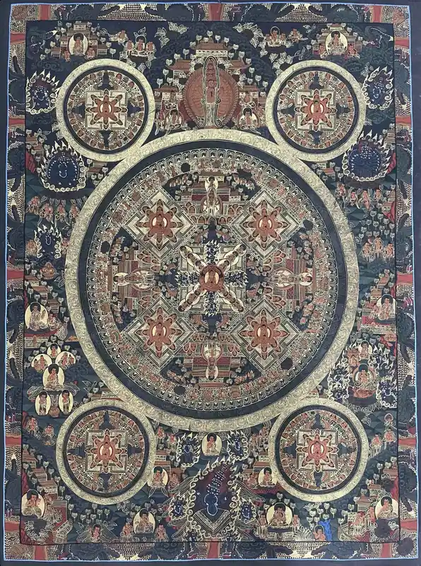 Peinture d’art mandala bouddhiste tibétain