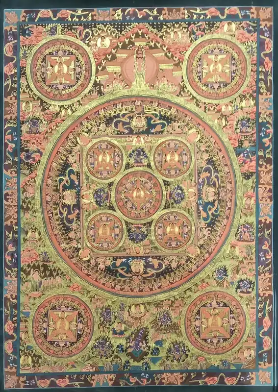 Thangka mandala du Bouddha fait main