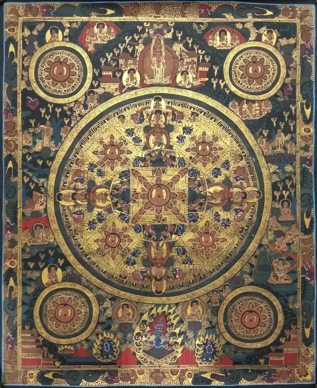 Mandala traditionnel de Bouddha thangka