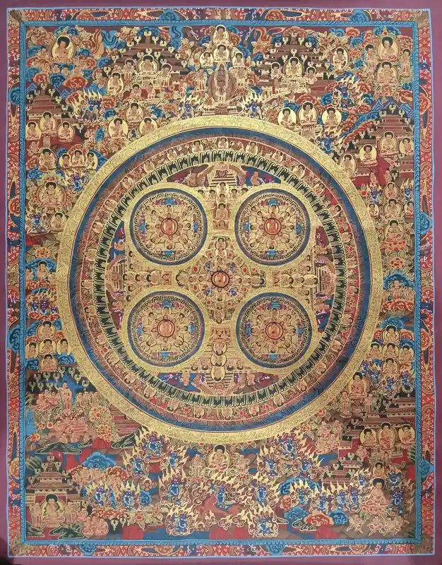 Peinture traditionnelle de mandala bouddhiste