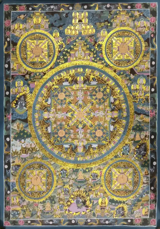 Art de la peinture rituelle du mandala bouddhiste