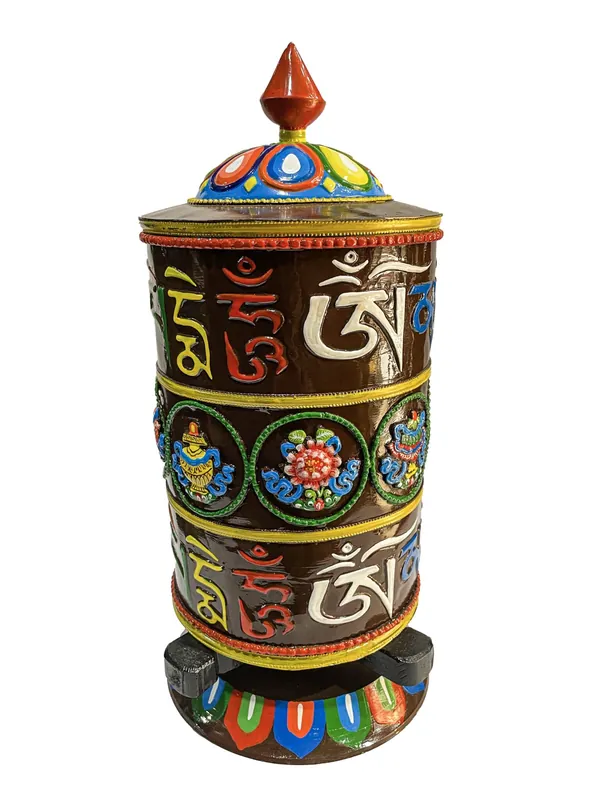 Roue de prière tibétaine – Om Mane Padme Hum