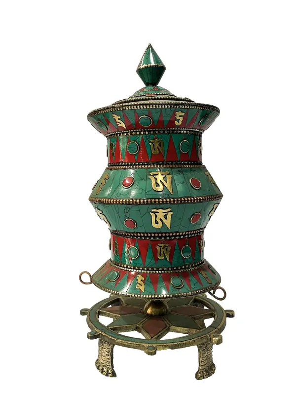 Roue de prière avec Double Dorje