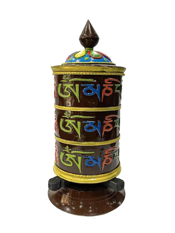 Roue de prière avec le mantra Om Mani Padme Hum