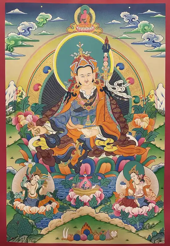 Padmasambhava avec le Thangka d’Amitabha Buddha