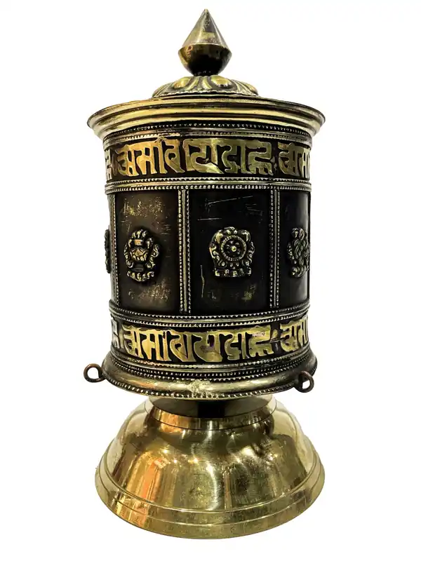 20cm Tibetan Prayer Wheel with Ashtamangala